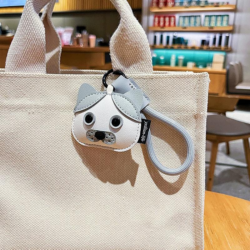New Unisex Bag Pendants Creative Leather Cartoon Puppy Cute Bag Accessories Multifunctional Keychains Student SchoolBag Pendant