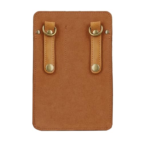 TOURBON Gardening Pouch, Pruning Shears Pouch, Leather Scissor Case Bag, Gardening, Florist, Waist Pouch, with Shoulder Strap (Light Brown)