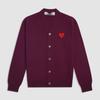 Kawakubo Rei Heart V-Neck Red Wool Cardigan - Couple Style Play Knit Sweater