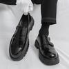 Men Platform Shoes Loafer Dress Elevator Punk monk Shoes Formal Business White Thick Sole Creepers Plus Size