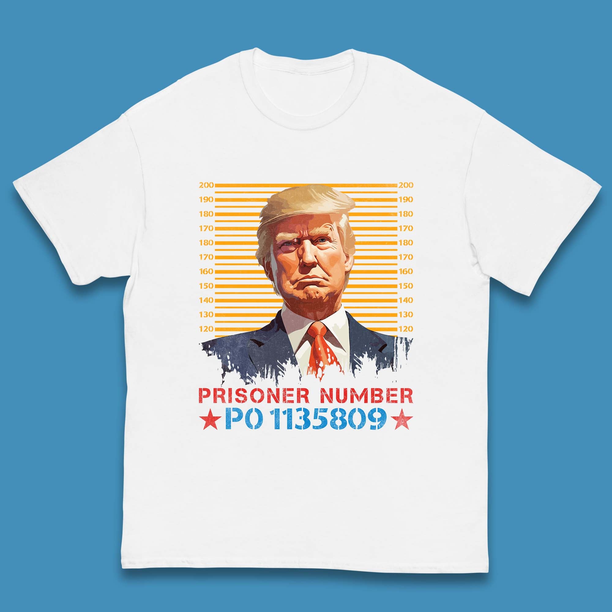 Donald Trump Mug Shot Prisoner Number P01135809 Fulton County Jail Kids T Shirt 150