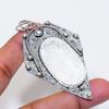 Natural Selenite, Topaz Gemstone 925 Sterling Silver Jewelry Pendant 2.92" ZS-1261