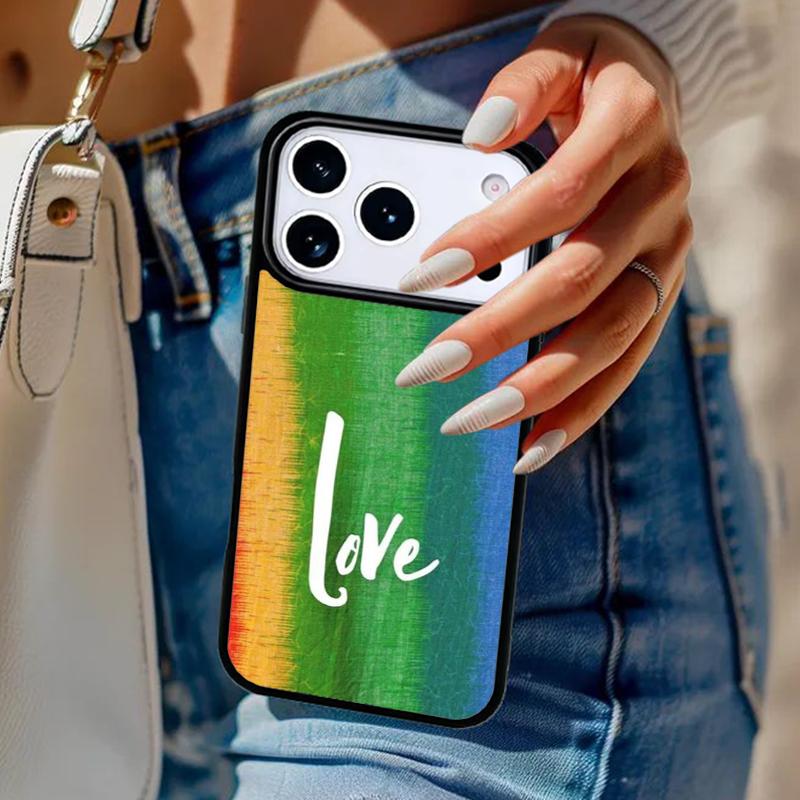 LGBT Pride Love Phone Case For iPhone 17 Air 14 15 13 12 Max Cover For Apple 16e 11 Pro Max Plus Coque