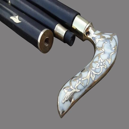 93.98 Cm Victorian-Style Walking Stick Brass Handle Wooden Cane Designer Accessory Best Gift for Unisex
