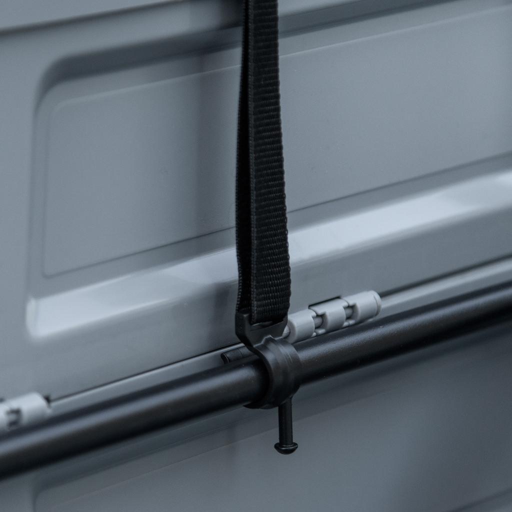 Carrellino per Bici con Scatola Portaoggetti Rimovibile e Pieghevole da 65L, Riflettori di Sicurezza, Max. Carico 40KG, Grigio