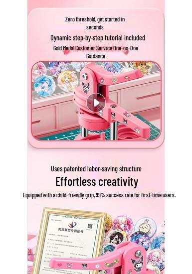 DIY Badge Making Machine - Perfect for Anime Merchandise, Handmade Pins, Children's Birthday Gifts, and Comic Exhibitions