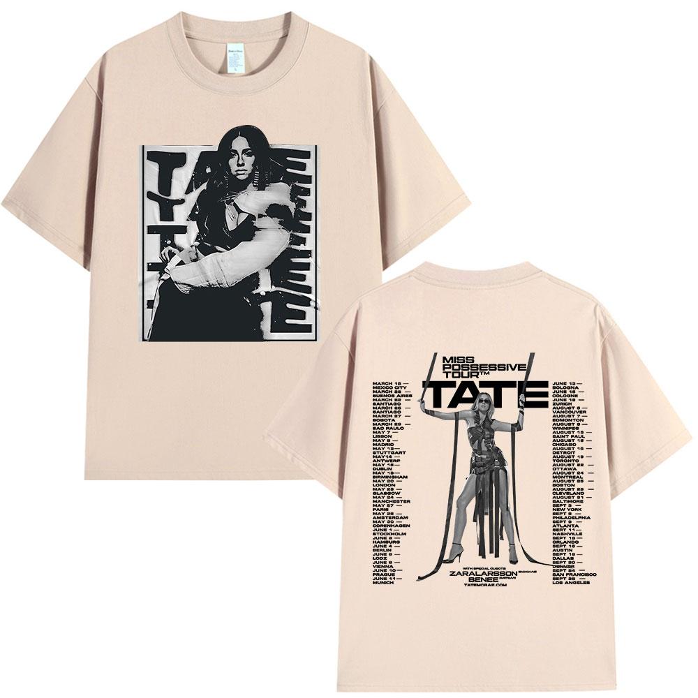 Tate McRae Miss Possessive Tour TShirts Fans Gift Men Women Summer Vintage Short Sleeve T Shirts Cotton Casual Loose Tshirt