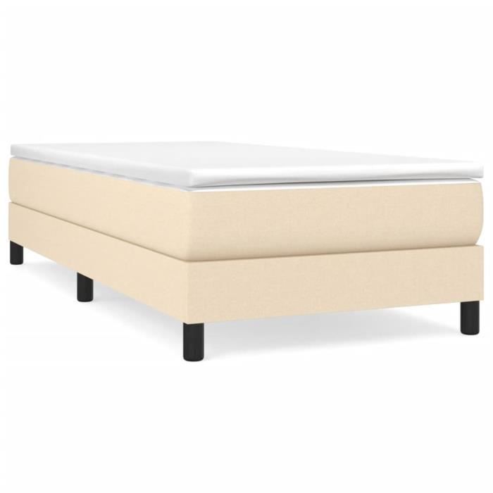 3144034 vidaXL Divan Bed with Mattress Cream 80x200 Cm Fabric