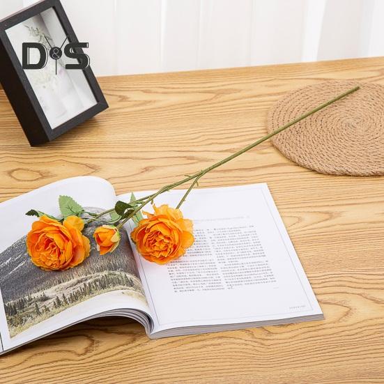 Easy Care Fake Flower Green Leaves Attractive Wedding Bouquet Artificial Peony Flower