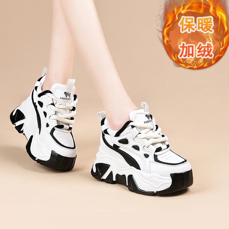 Scarpe dad con suola spessa rialzanti da donna autunnali e invernali popolari scarpe sportive casual versatili alla moda muffin scarpe da donna