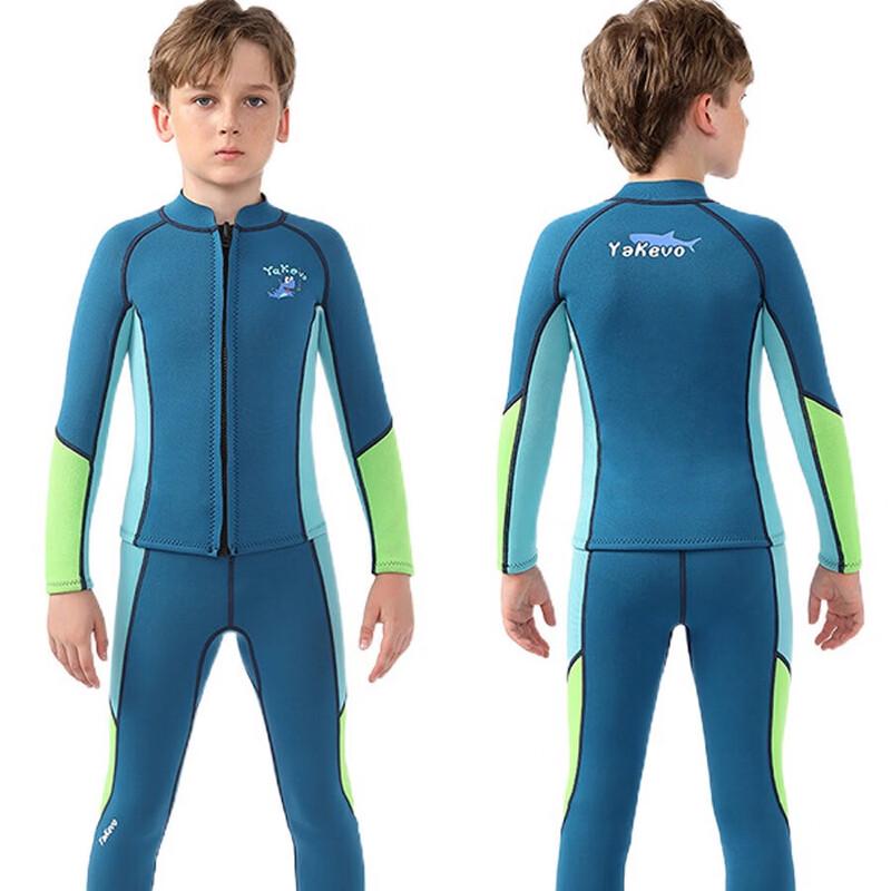 Junshi Kids Long Sleeve Two-Piece Thermal Wetsuit for Boys
