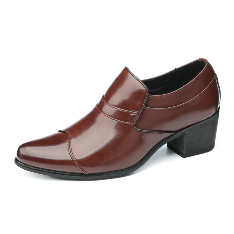 Modedesigner Neue Schwarz Braune Slipper Loafers Für Herren Flats Männlich Walking Höhe Erhöhende Schuhe Business Kleid Mokassins 42 braun