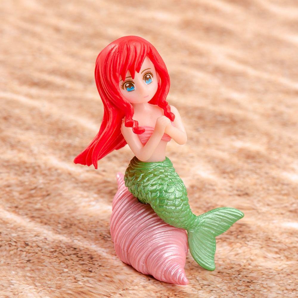 

Colorful Little Mermaid Ornament Desk Decorations Fish Tank Decorations Aquarium Decoration Red Hair