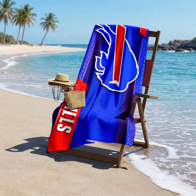 Bills Team Fashion Beach Towel: Ideal for Summer Adventures Soft, Absorbent and Quick Drying Suitable for Swimming and Bathing