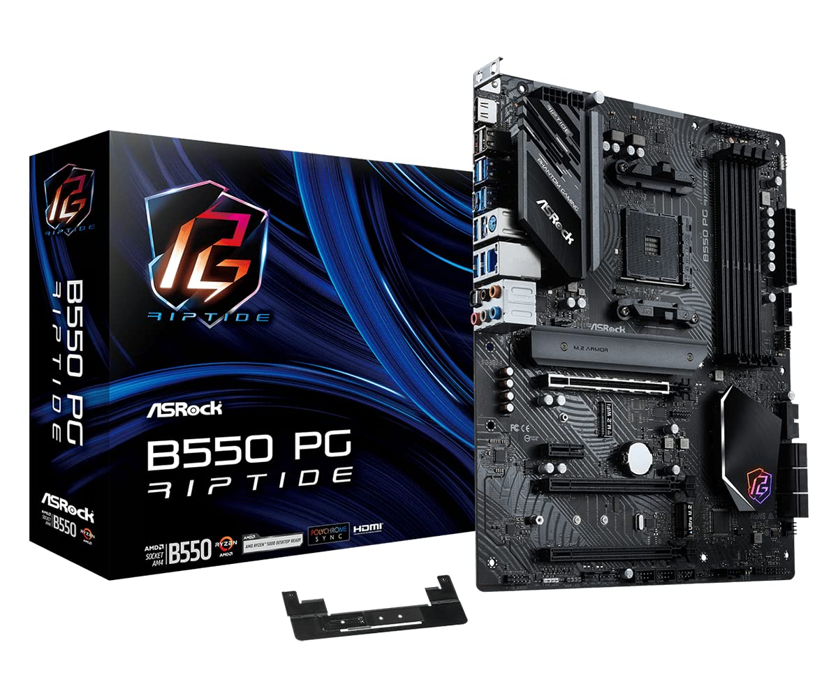 

ASRock Motherboard B550 PG Riptide AMD Ryzen 5000 Series CPU Compatible B550 ATX Motherboard Authorized Distributor (Soket AM4) [Domestic Product]