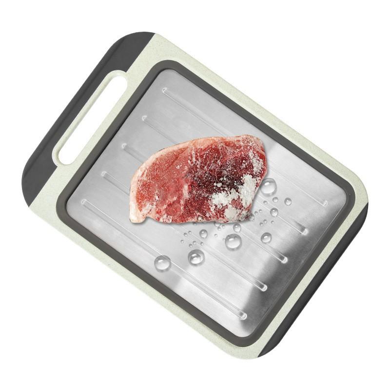 Stainless Steel Cutting Board Kitchen Use Double-Sided Food Prep Chopping With Non-Slip Base