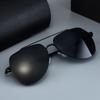 Retro sunglasses stainless steel new pilot men's driving double beam sunscreen UV protection sunshade polarized sunglasses