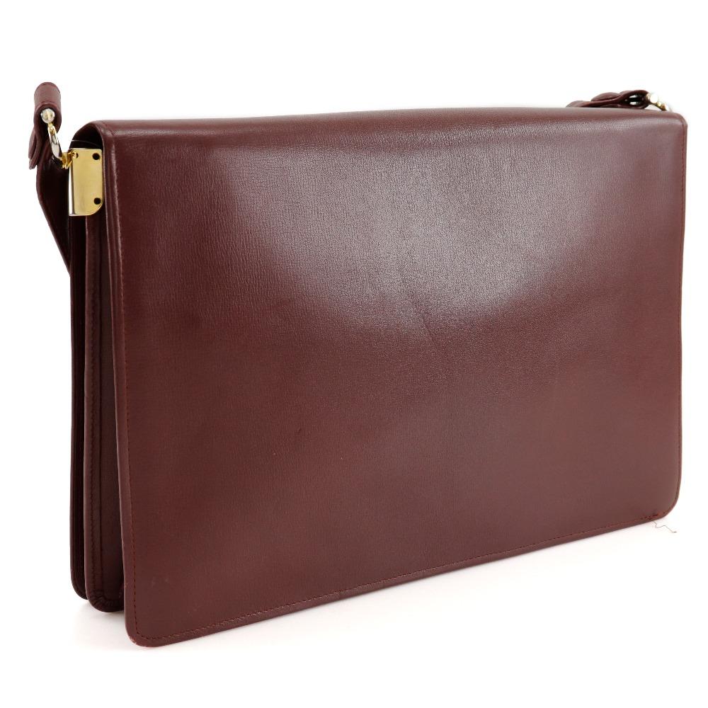 Cartier Must Line Umhängetasche Bordeaux Kalbsleder Damen Gebraucht