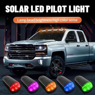 Solar Charging Car Warning Light Automatic Sensor 7 Colour Led Strobe Light Waterproof Wireless Self-Adhesive 4-Mode Signal Lamp