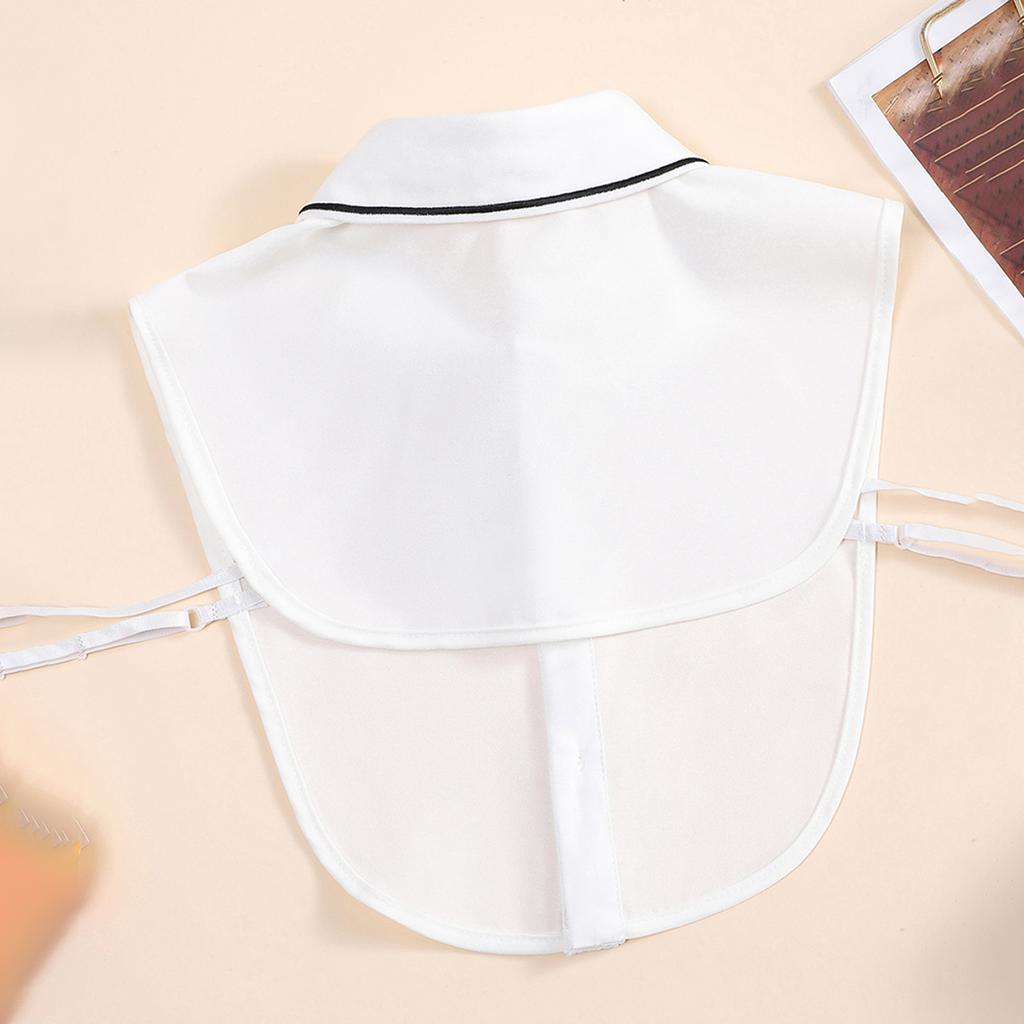 Women's Embroidered Contrasting Round Neck, Fashionable and Elegant Peter Lapel, Detachable and Versatile Chiffon Fake Collar