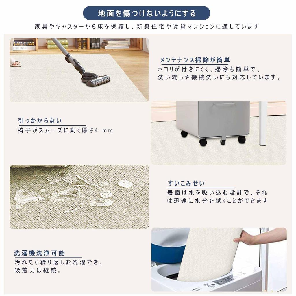 Exclusive Chair Table Chair Large 4mm Gaming Chair Floor Protection TPR Quiet Sound Floor Scratch Multifunctional Tatami Home Protection Mat [Amazon