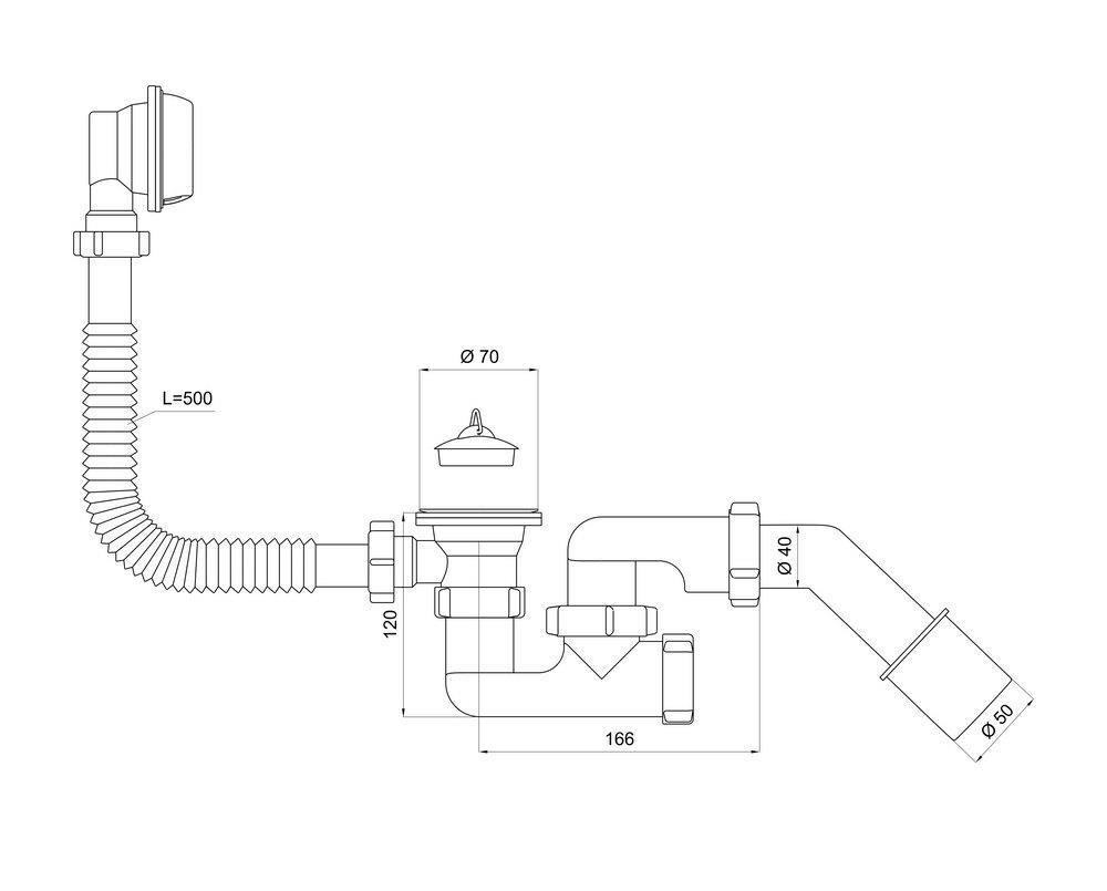 Bathtub Siphon With Metal Strainer And Stopper