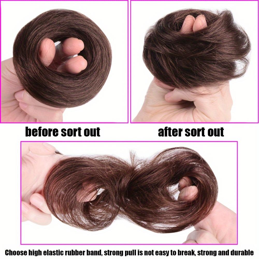 1Pc Synthetic Hair Bun Straight Chignon Elastic Rubber Band Fake Hair Clip Hair Tail Extension Updo Hair Piece Ponytail