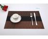 Bamboo PVC Woven Non-Slip Kitchen Table Mats - Grey & White Gradient (Set of 4)
