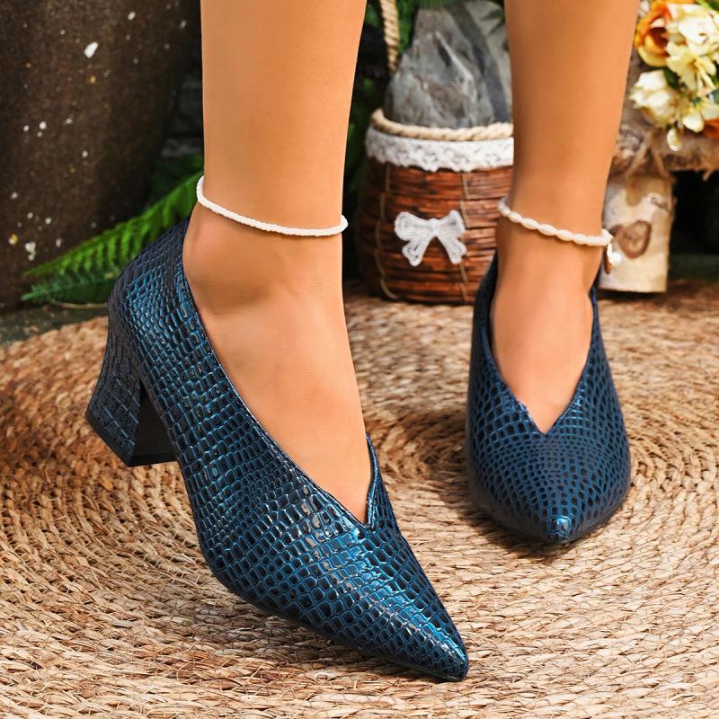 Ladyshoes Middle Heel Single Shoes Retro High Heels Four Seasons Shoes