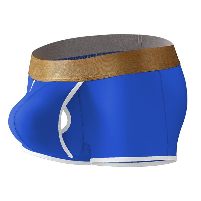Men's Ice Silk Boxer Briefs - Mid-Waist, Solid Color, Breathable, Quick-Dry, Sexy Trunks
