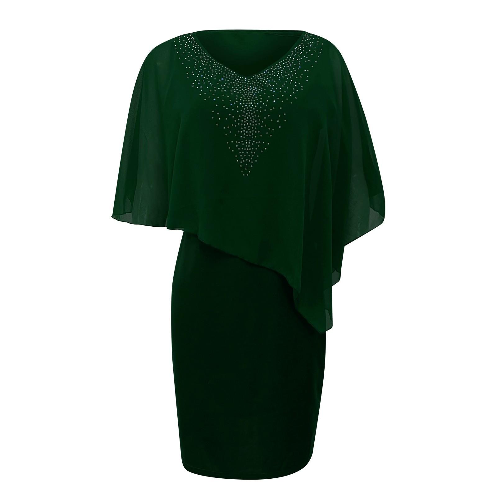 

Женское платье больших размеров с v-образным вырезом, асимметричное платье с ягодицами, шифоновое платье с блестками, S-5XL XXXXXL