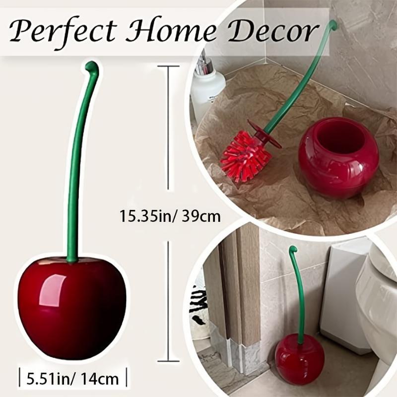 1pc Creative Toilet Brush with Holder Bowl Long Handle Bathroom Cleaning Tool Cleaner and Base Thick Bristle for Deep Clean-Rust Resistant Leakproof