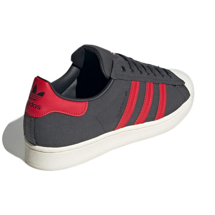Adidas Originals Superstar Durable Lightweight Low-Top Skate Shoes Unisex Sneakers Black Red White HR0462