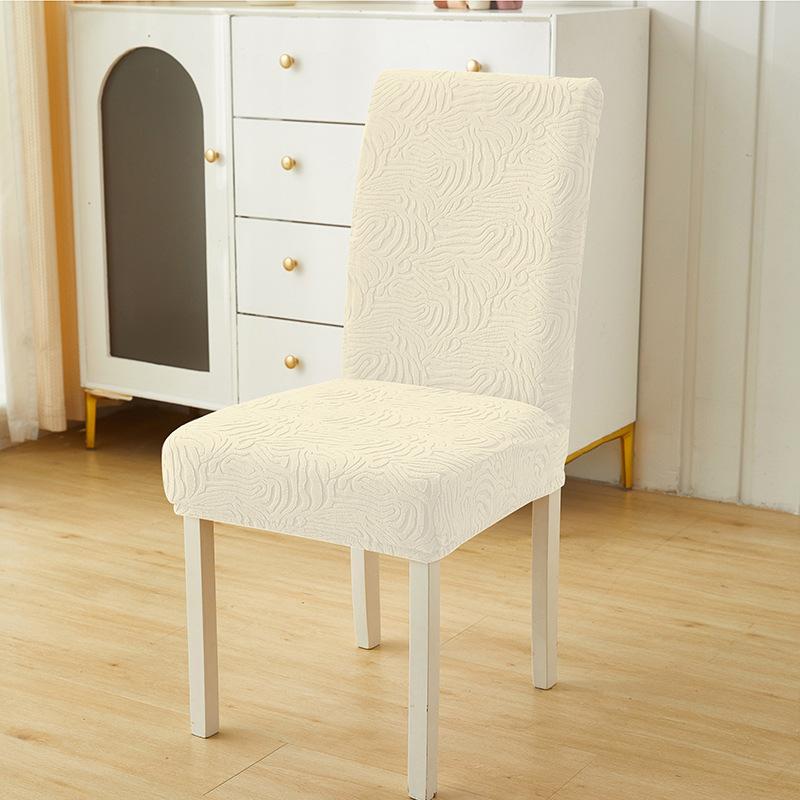 Elastyczny żakardowy pokrowiec na krzesło ze średnim oparciem, pogrubiony polarowy pokrowiec na krzesło all-inclusive, pokrowiec na krzesło do jadalni ze zintegrowanym oparciem hotelowym