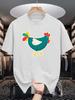 Unisex Cotton Tee Lovely Folk Colorful Hen Cartoon Graphic Print Loose Breathable Summer Crew Neck Casual Daily Tee Shirt For Unisex