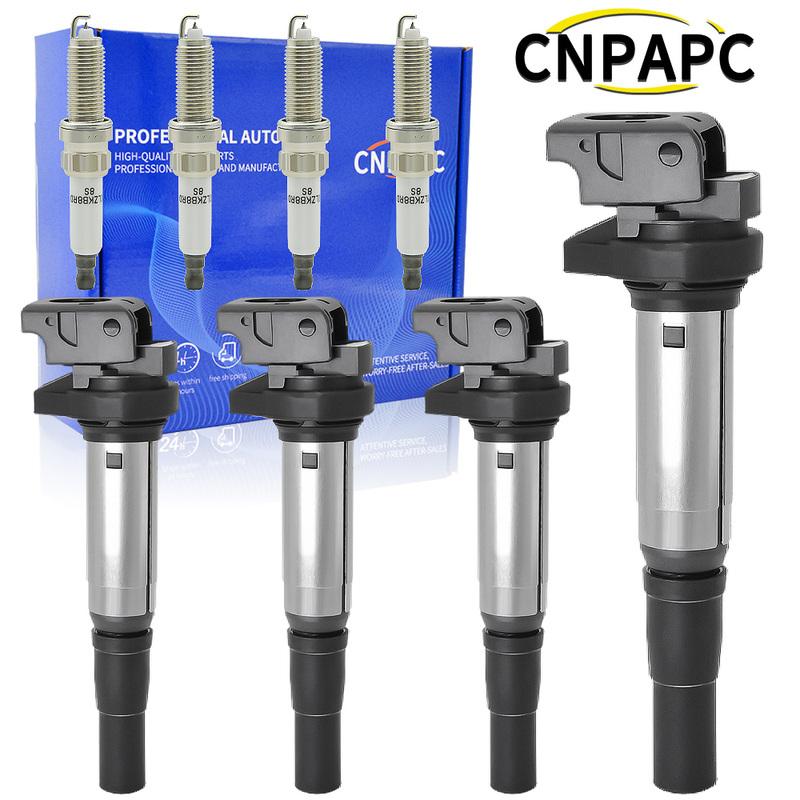 4pcs UF598 Ignition Coil & Iridium Spark Plug For Mini Cooper 1.6L L4 2007-2016