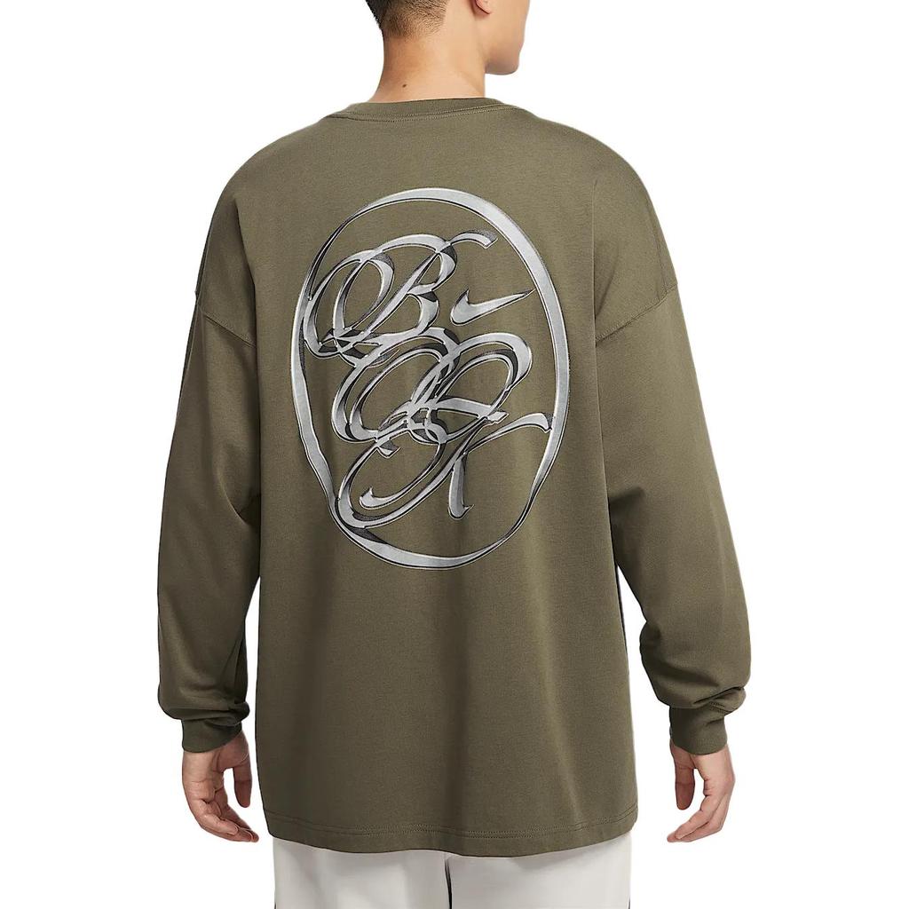 Nike Devin Booker Minimalist Pullover Crew Neck Long Sleeve T-Shirt Men Tops Medium-Olive HJ3345222
