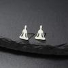 Cazador Mismatched Yoga Meditation Stud Earrings for Women Stainless Steel Asymmetric Piercing Earrings Jewelry Birthday Gift