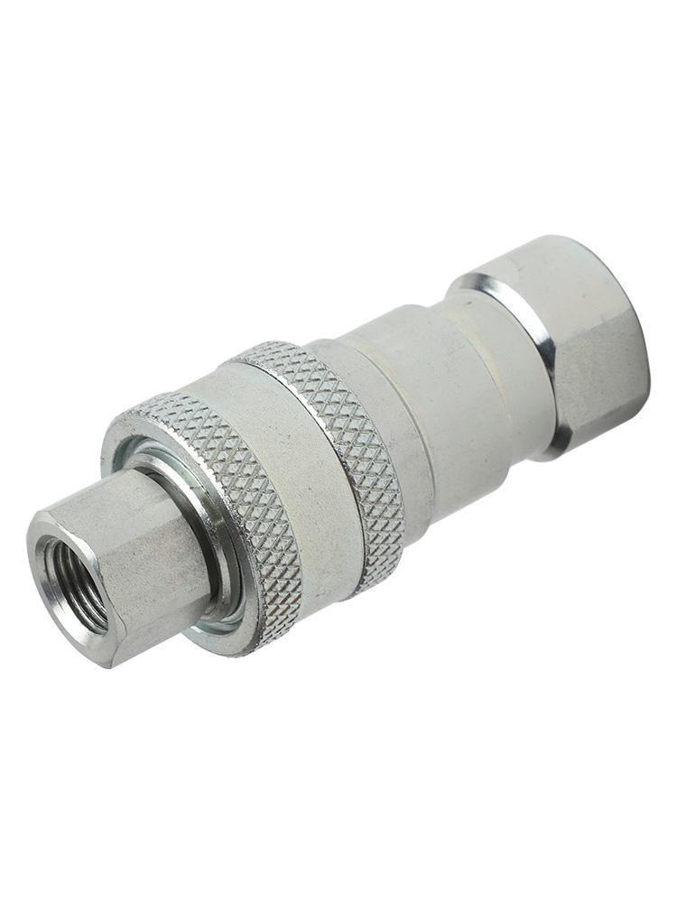 Carbon Steel Coupler Female Pipe Fitting Automatic Valve Closure Easy Disconnect High Pressure Compatible Hydraulic Applications