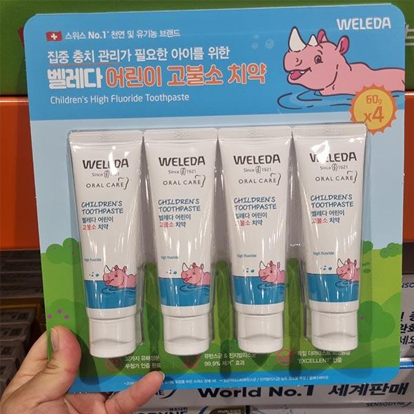 Weleda Childrens High Fluoride Toothpaste 60g x 4 Packs 60g