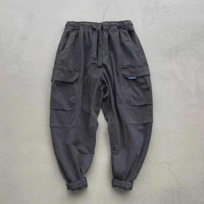 Men's 2024 Spring/Autumn Loose Harem Pants - Korean Style, Retro Casual Nine-Point Trousers