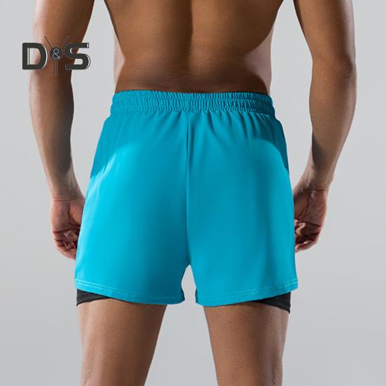 Herren-Badeshorts, doppellagig, schnelltrocknend, mit Kordelzug, elastischer Bund, Surf-Badeshorts für heiße Quellen, hohe Elastizität, Komfort