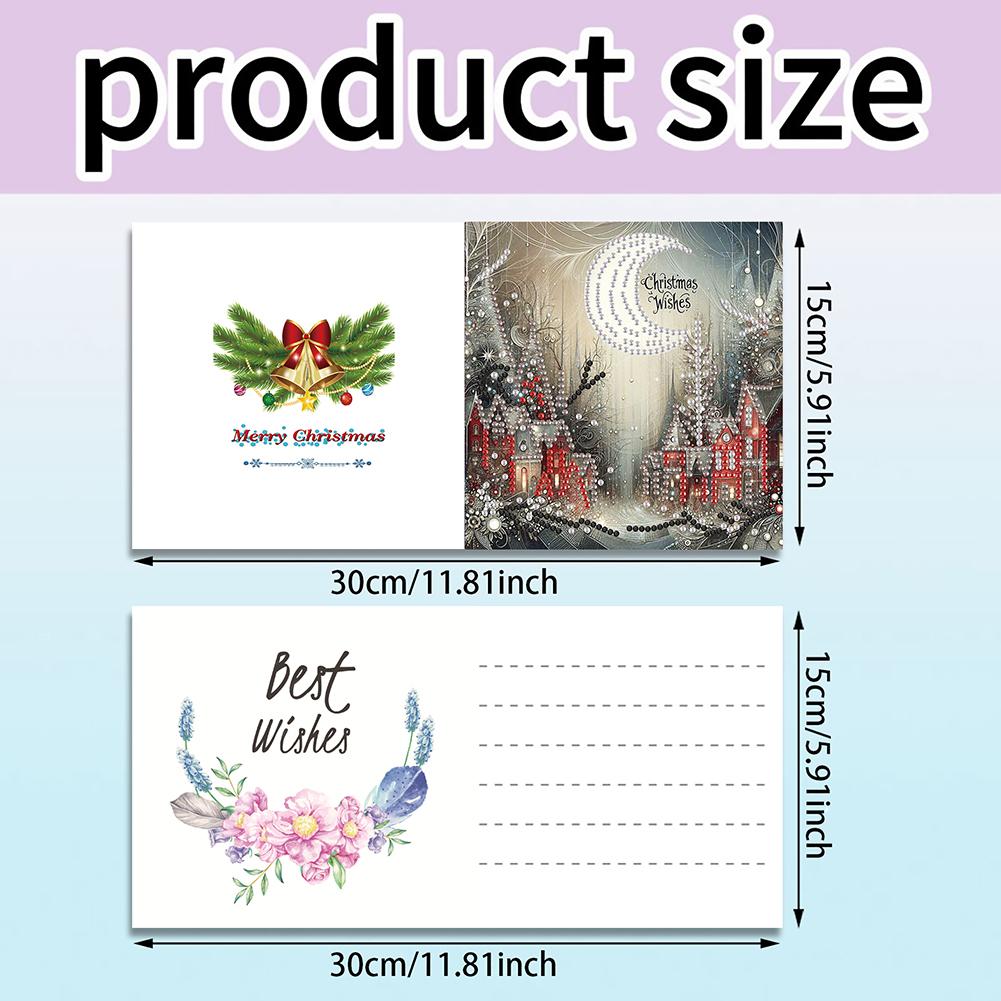 6PCS DIY Christmas Diamond Art Greeting Cards Congratulations Cards & Gifts