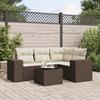Vidaxl 5-Cz. Conjunto de Muebles de Jardín con Cojines, Marrón, Ratán Sintético
