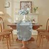 Rustic Style Ruffled Edge Table Runner Solid Color Rectangular Dinning Table Runner Anti Slip Washed Cotton Table Flag