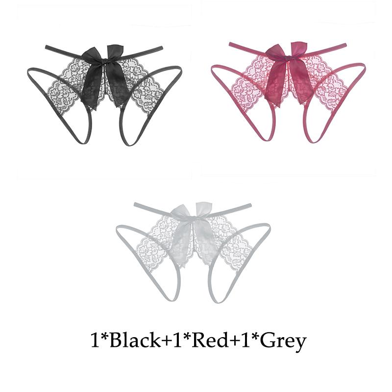 Women's Lace Open Crotch Panties Transparent Crotchless Underwear Sexy Mesh Hollow Out Female Lingerie Erotic Costumes