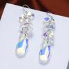 Fashion Long Tassel Ab Color Crystal Dangling Earrings For Women Temperament Elegant Engagement Party Jewelry Gifts