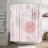 Delicate Pink Floral Shower Curtain Decorative Watercolor Print for Bathroom Polyester Fabric with Rings Various Sizes Available
