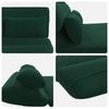 Adjustable Floor Footstool Dark Green Velvet