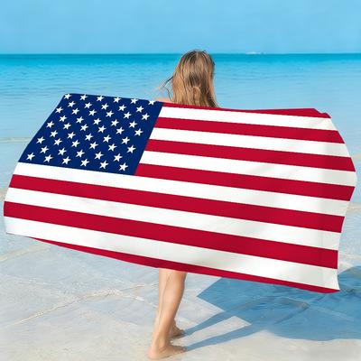 Flagge Amerikanische USA Handtuch Weich Leicht Anti-Sand Großes Strandhandtuch Schnelltrocknend Bad Sport Familie